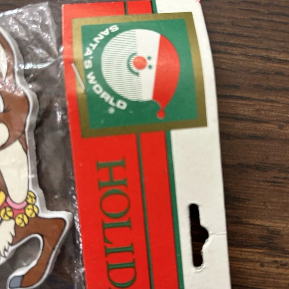 Vintage Kurt Adler Wood Christmas Ornament Rudolph Sleigh Toys NOS Santa's World